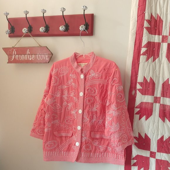 Pink 3/4 Sleeve Jacket - Picture 2 of 14